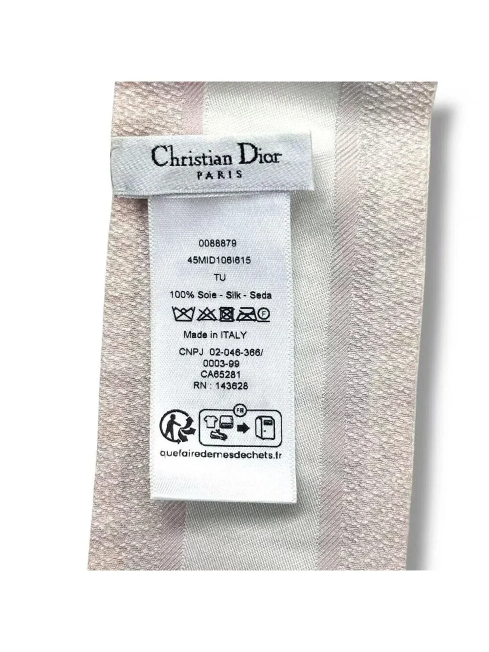 Dior Mitzah Scarf Silk Logo Pink White